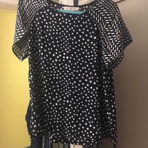 Ann Taylor Loft Polka Dot Top Large
